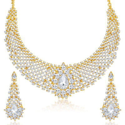 Sukkhi Incredible Gold Plated AD Necklace Set for Women-3