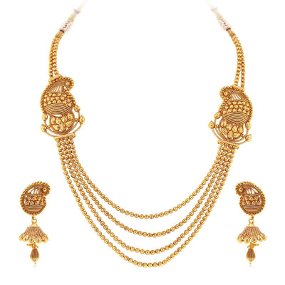 Sukkhi Incredible Gold Plated Kairi Design 4 String Necklace Set for Women-3