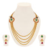 Sukkhi Youthful Peacock Gold Plated 4 String Necklace Set for Women