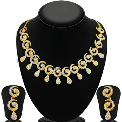Sukkhi Sublime Gold Plated AD Necklace Set for Women