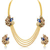 Sukkhi Gleaming Peacock Four Strings Gold Plated Necklace Set-1