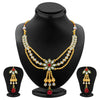 Sukkhi Appealing Three Strings Gold Plated AD Necklace Set