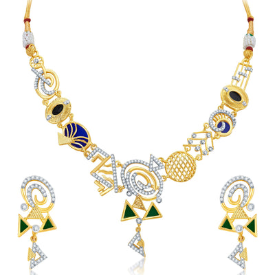 Sukkhi Resplendent Gold Plated Geometrical Shaped Necklace Set-1