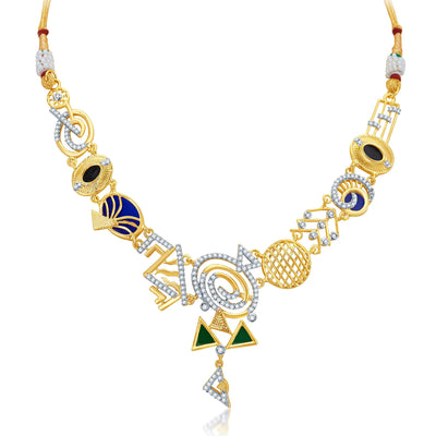 Sukkhi Resplendent Gold Plated Geometrical Shaped Necklace Set-3