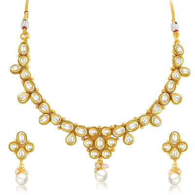 Sukkhi Marvellous Gold Plated Kundan Necklace Set-1