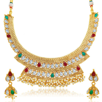 Sukkhi Enchanting Gold Plated Necklace Set-1