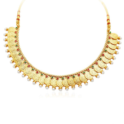 Sukkhi Magnificent Gold Plated Temple Jewellery Necklace Set-3