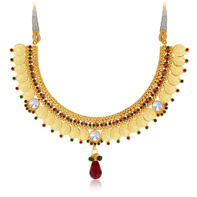 Sukkhi Astonish Gold Plated Temple Jewellery Necklace Set-3