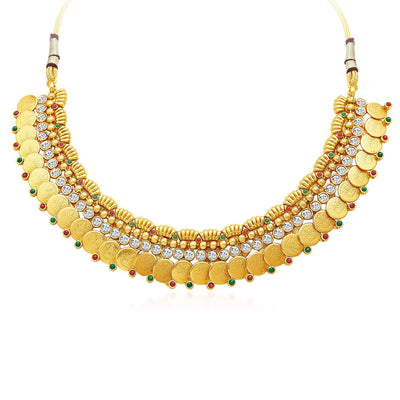 Sukkhi Pleasing Gold Plated Temple Jewellery Necklace Set-3