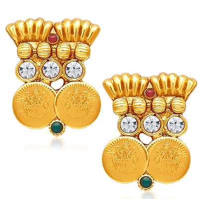 Sukkhi Pleasing Gold Plated Temple Jewellery Necklace Set-5