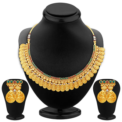Sukkhi Sublime Gold Plated Temple Jewellery Necklace Set