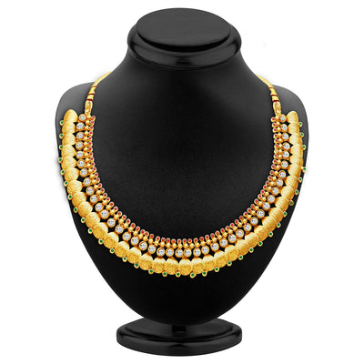 Sukkhi Fascinating Gold Plated Temple Jewellery Necklace Set-2