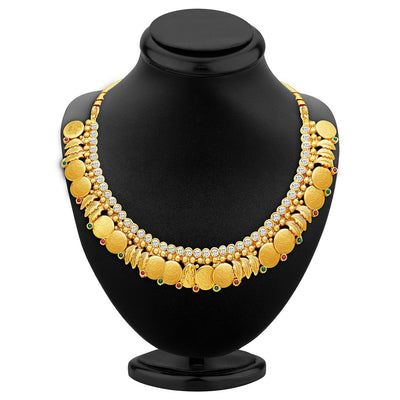 Sukkhi Modern Gold Plated Temple Jewellery Necklace Set-2