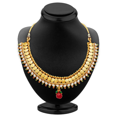 Sukkhi Marvellous Gold Plated Temple Jewellery Necklace Set-2