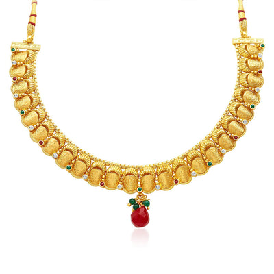 Sukkhi Stunning Gold Plated Temple Jewellery Necklace Set-3