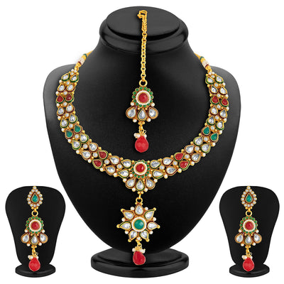 Sukkhi -  Kritika Kamra Antique Finish American Diamond Necklace Set-2