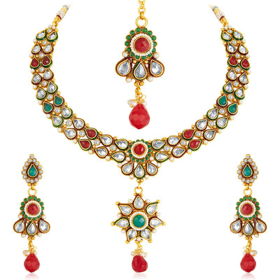 Sukkhi -  Kritika Kamra Antique Finish American Diamond Necklace Set-3