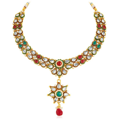 Sukkhi Antique Finish American Diamond Necklace Set-5