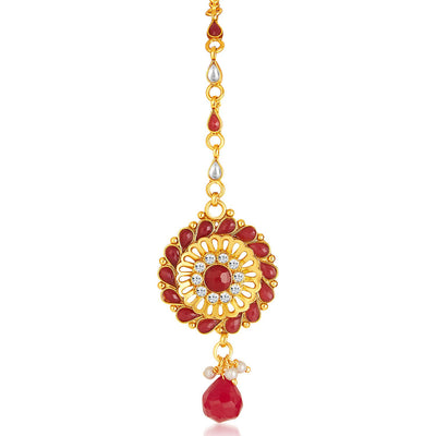 Sukkhi - Kritika Kamra Shimmering Gold Plated  Strings Peacock Necklace Set