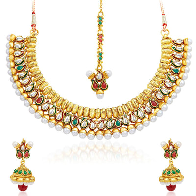 Sukkhi Charming Gold Plated Necklace Set-1