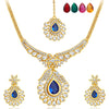 Sukkhi Glittery Gold Plated AD Set of 3 Necklace Set with Set of 15 Changeable Stone Combo For Women-3