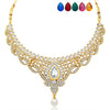 Sukkhi Divine Gold Plated AD Necklace Set with Set of 5 Changeable Stone-3