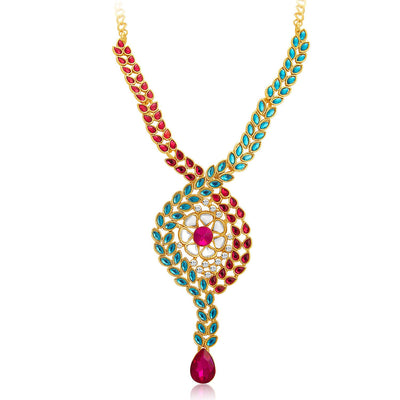 Sukkhi Charming Gold Plated AD Necklace Set For Women-4