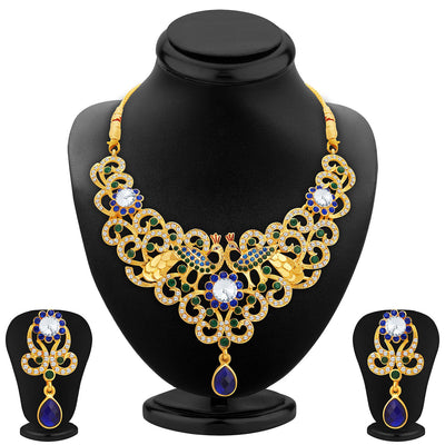 Sukkhi Exquisite Gold Plated AD Necklace Set For Women
