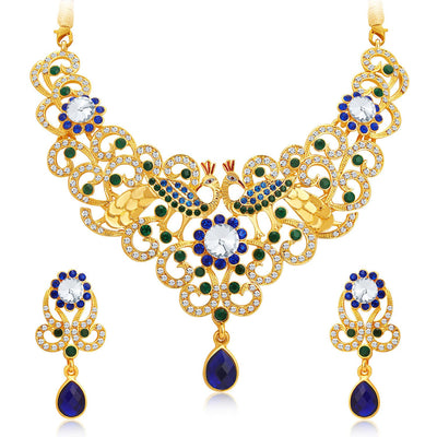 Sukkhi Exquisite Gold Plated AD Necklace Set For Women-1