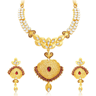 Sukkhi Astonishing Gold Plated AD Necklace Set For Women-1