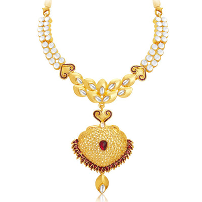 Sukkhi Astonishing Gold Plated AD Necklace Set For Women-4