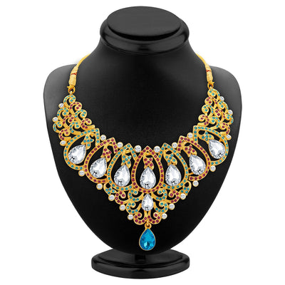 Sukkhi Pretty Gold Plated AD Necklace Set For Women-2