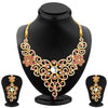 Sukkhi Glittery Gold Plated AD Necklace Set For Women