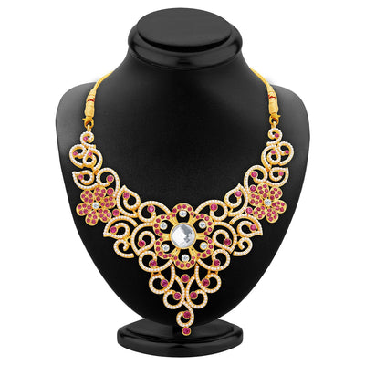 Sukkhi Glittery Gold Plated AD Necklace Set For Women-2