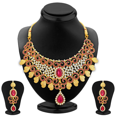 Sukkhi Elegant Gold Plated AD Necklace Set For Women