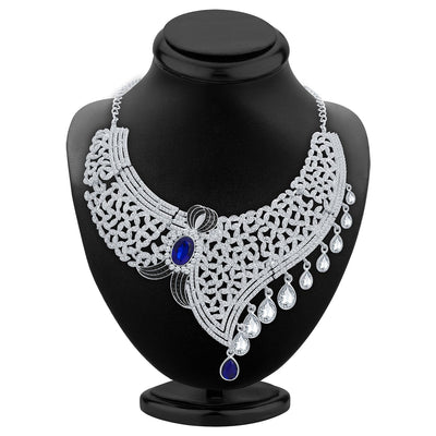 Sukkhi Lavish Rhodium Plated AD Necklace Set For Women-2