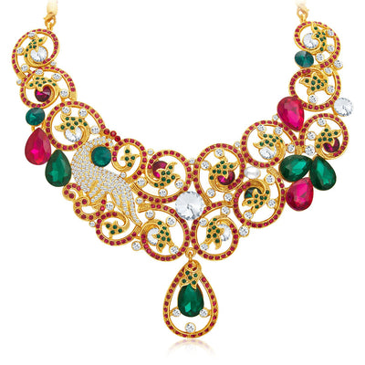 Sukkhi Trendy Gold Plated AD Necklace Set For Women-4
