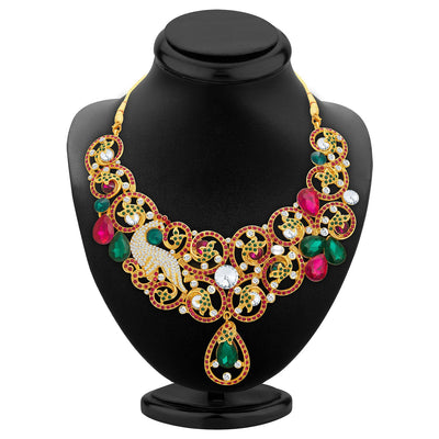 Sukkhi Trendy Gold Plated AD Necklace Set For Women-2