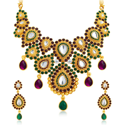 Sukkhi Classy Gold Plated AD Necklace Set For Women-1