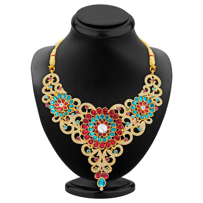 Sukkhi Marvellous Gold Plated AD Necklace Set For Women-2