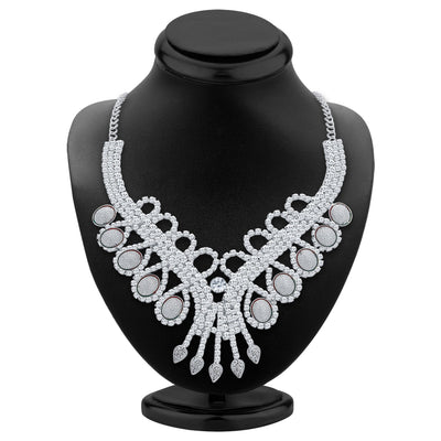 Sukkhi Modern Rhodium Plated AD Necklace Set For Women-2