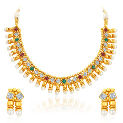 Sukkhi Astonishing Gold Plated Kundan Necklace Set For Women-1