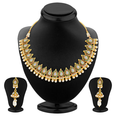 Sukkhi Splendid Gold Plated Kundan Necklace Set For Women
