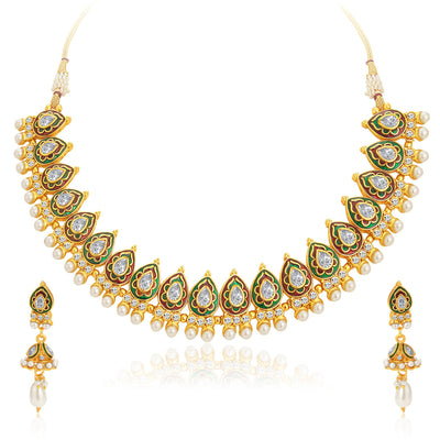 Sukkhi Splendid Gold Plated Kundan Necklace Set For Women-1