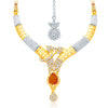 Sukkhi Sublime Gold & Rhodium Plated AD Necklace Set with Set of 5 Changeable Stone For Women-3