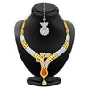 Sukkhi Sublime Gold & Rhodium Plated AD Necklace Set with Set of 5 Changeable Stone For Women-2