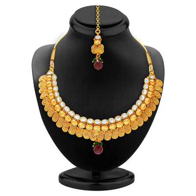 Sukkhi Divine Jalebi Design Gold Plated Necklace Set For Women-2