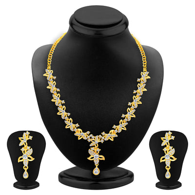 Sukkhi Alluring Gold Plated AD Set of 3 Necklace Set Combo For Women-2