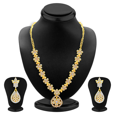 Sukkhi Alluring Gold Plated AD Set of 3 Necklace Set Combo For Women-6