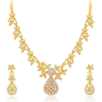 Sukkhi Intricately Gold Plated AD Set of 3 Necklace Set Combo For Women-3